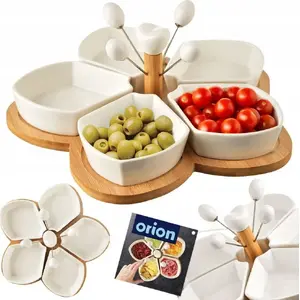 Porcelain snack bowls set ORION WHITELINE 28.5 cm, 10 pieces