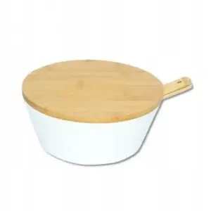 Стеклянная миска для салата и фруктов с крышкой и приборами, KESPER 32620