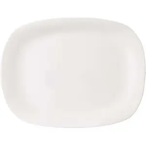 Glass Serving Platter ORION 28 × 21 cm rectangular white glass dish
