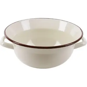 Enamel Bowl ORION 26 cm, retro/vintage beige