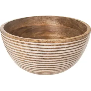 Wooden mango fruit and salad bowl ORION 25 cm, 3 L serving bowl