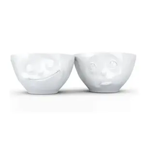 Lumarko FIFTYEIGHT set of 200 ml bowls – Szczęśliwy & I proszę, white