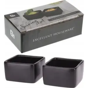 Porcelain Sauce Dishes KOOPMAN KO205245/ALL — decorative black, set of 2