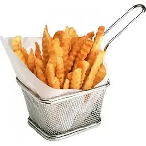 Serving Basket for Fries KingHoff KH-1266 — stainless steel fry basket for serving snacks