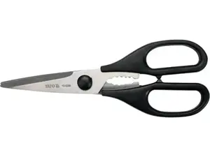 Kitchen scissors YATO YG-02366, universal stainless steel blades, length 210 mm, black