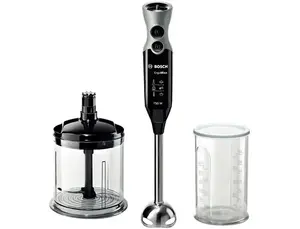 Immersion blender Bosch MSM67140 — 750 W, stainless steel blades, glass jar, buttons and rotary control, black