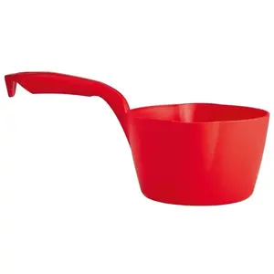 Vikan Ladle 1 L, plastic kitchen ladle 29.5×15.5×9.5 cm, red, PP