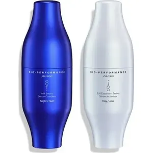 Komplekts: Shiseido Bio-Performance Infill nakts serums 30 ml + Full Expansion dienas serums 30 ml — pret novecošanos sejas serumi sievietēm