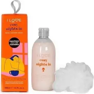 Набор гель для ванны и душа I love Cosy Night's In 500 мл с мочалкой для тела