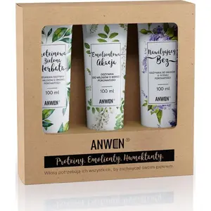 Hair Conditioners Set Anwen: Low Porosity Protein Green Tea 100ml + Emollient 100ml + Moisturizing 100ml