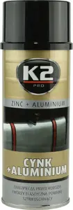 Аэрозоль K2 K2-CYNK+ALUMINIUM 400 мл — цинково-алюминиевое защитное покрытие