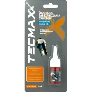 Vītņu fiksators TECMAXX 6 ml — vidējas stiprības zils, vītņotu savienojumu nostiprināšanai