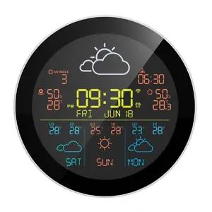 Weather station TESLA TEDE00044 — digital, Black, battery-powered, Wi‑Fi, measures indoor temp, outdoor temp & humidity, UV, trend display
