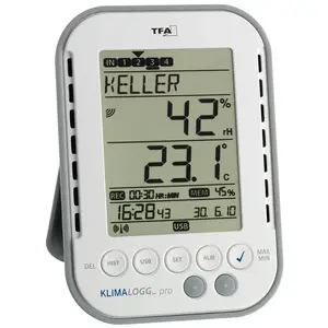 Цифровая метеостанция TFA 30.3039 — внутр./наруж. термометр и гигрометр, часы, будильник, 0–50°C, 1–99% ВВ, серо-белая