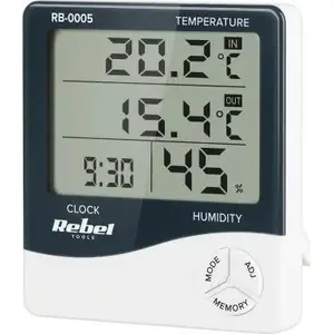 Weather station Rebel Tools RB-0005 — indoor/outdoor measurements, wireless sensors
