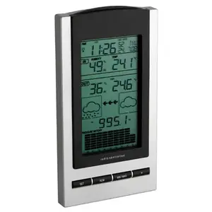 Цифровая метеостанция TFA 35.1083 — внутр. 0–60°C, внеш. -40–65°C, влажность внеш. 20–95%, черно-серая