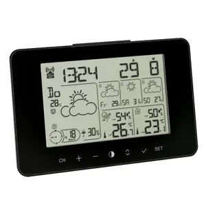 Цифровая метеостанция TFA Meteotime Primo — внутр./наруж. термометр и гигрометр, ЖК-дисплей, беспроводная, питание AAA, чёрная (185×120×20 мм)