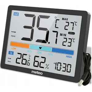 Weather Station Meteo SP109C digital thermometer hygrometer clock with outdoor sensor
