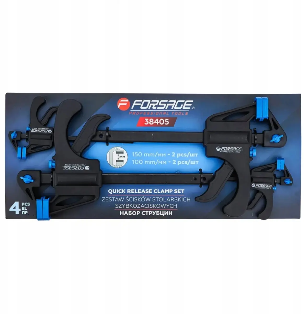 Ātrās bloķēšanas galdniecības skavas Forsage F-38405