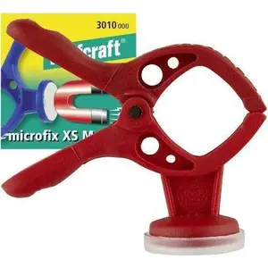 Mini spring clamp with magnet Wolfcraft Microfix XS, compact hand clamp for light holding tasks
