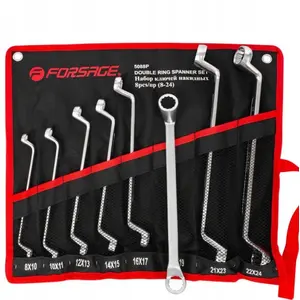 Wrench set Forsage F-5088P — 8-piece offset ring wrenches 8–24 mm CrV