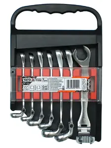 Box end wrench set YATO YT-0530 — chrome vanadium steel, 7 pcs (8,10,11,12,13,14,17 mm)