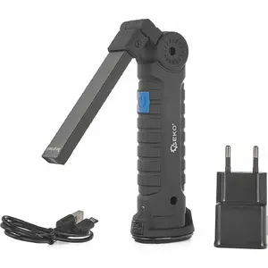 Darbnīcas LED COB lampa GEKO G15114 — salokāma, iebūvēts 1200 mAh akumulators