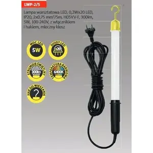 Рабочая LED лампа No name 6 Вт с выключателем и кабелем 5 м (W-98731)