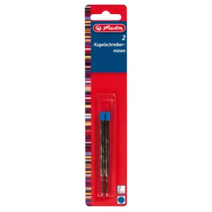 Ballpoint pen HERLITZ 8608804, metal barrel, blue ink — pack of 2