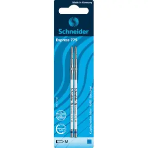 Refill for pen Schneider Express 775 M stainless steel nib blue ink 2 pcs