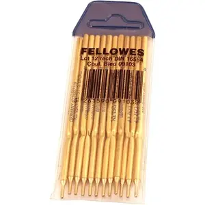 Fellowes ballpoint pens 12 pcs — blue ink, 2 mm tip, 100 mm length, blister pack