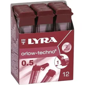 Графитовые стержни для механического карандаша Lyra 0,5 мм HB, 12 шт.