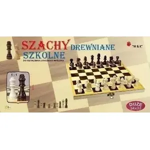 Wooden Large School Chess Set by w&k (model 504523) — wooden pieces and board for classroom use