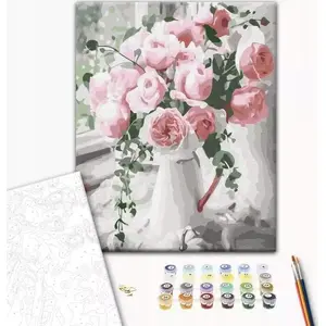 Набор для раскрашивания по номерам Twoje Hobby BRUSHME BR-BS29390, 40x50 см, букет нежных роз, 1 шт.