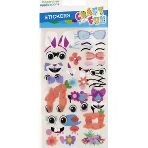 Face Stickers Craft with Fun CFSW72 — 110 x 225 mm, 2 sheets per pack