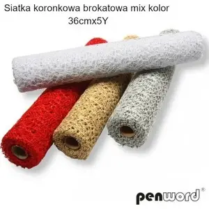 Dekoratīvā mežģīņu siets Polsirhurt 36 cm x 50 yd krāsu maisījums