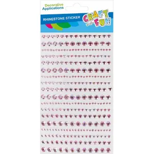 Craft with Fun decorative crystal drops, butterfly shapes, pink, set of 18 (CF437)