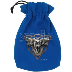 Dice set Q-Workshop Mieszek Anne Stokes: Wolf Trio — themed polyhedral gaming dice