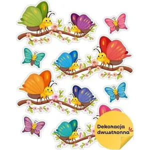 Decorative spring branch with butterflies set, LearnHow, 8 pieces