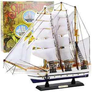 Decorative Collector Model Ship LEANToys Fregata white 49x43 cm