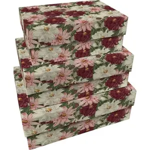Decorative Boxes Skona Ting Dalia purple set of 3 — gift/storage boxes