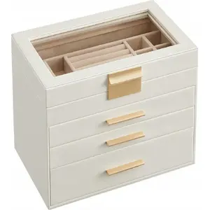 Jewelry box LEOBERT JBC161W01 — compact organizer for rings, necklaces, bracelets