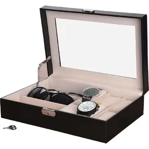 Watch and Eyewear Organizer Box KMTP K-HZ1915120 — holds 6 watches and 3 pairs of glasses