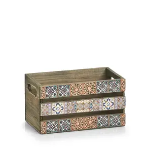 Storage box ZELLER 15191 rectangular paper and plywood multicolour 240×140×135 mm