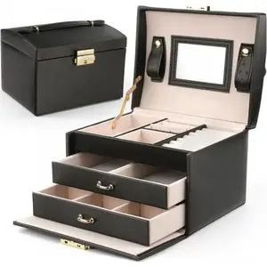 Jewelry Box eCarla PD49CZ black — compact jewelry organizer with compartments