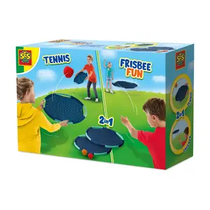 Multisporta komplekts INTEL SES Creative Tennis and frisbee fun — divi ekstra lieli 2‑1 tenisa‑frisbiji, kompakti, 3+