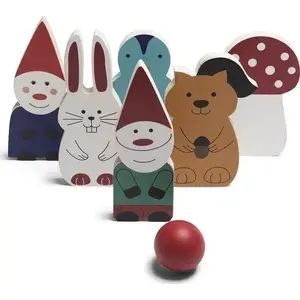 Wooden Bowling Set BS Toys — Gnome Pins, Children's Wooden Bowling Game
