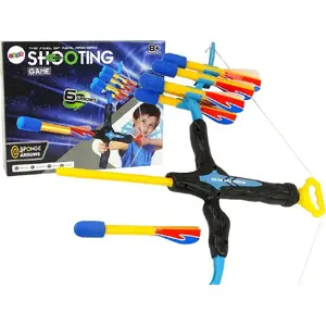 Children's Recurve Bow LEAN Sport 6-Arrow Large Range, Blue-Black