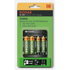 Battery charger Kodak SB6768 USB with 2×AA 750 mAh and 2×AAA 300 mAh rechargeable batteries
