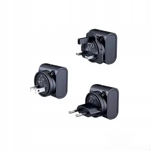REMAX travel charger set RP-U192 — 30W, EU/UK/US plugs, black